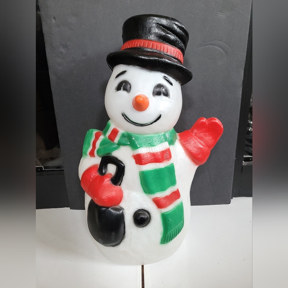 Vintage Blow Mold Snowman 1997  Christmas Blow Mold TPI Frosty The Snowman